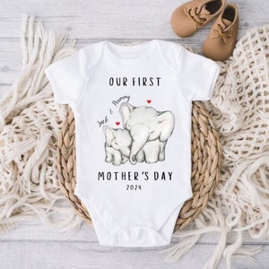 Our First Mother&#39;s Day, Personalised New Baby Gift, First Mothers Day Sleepsuit, PNG, DIGITAL PNG