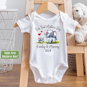 Our First Mother&#39;s Day Onesie, Personalized My First Mother&#39;s Day Outfit, New Mom Gift, Custom Mother&#39;s Day Gift, PNG, DIGITAL PNG