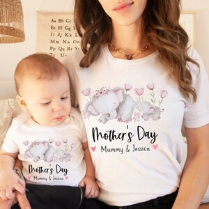 Our First Mother&#39;s Day Onesie - Elephants Bodysuit, PNG, DIGITAL PNG