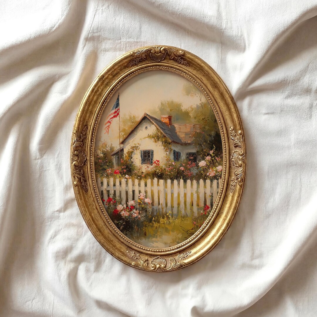 Charming Country Cottage Wall Art, Vintage Farmhouse Impressionist ...