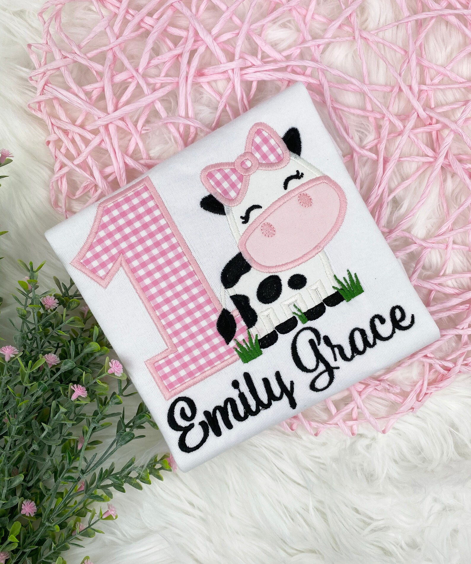 Cow First Birthday Shirt 1st Birthday Girl Shirt Girl Cow Etsy
