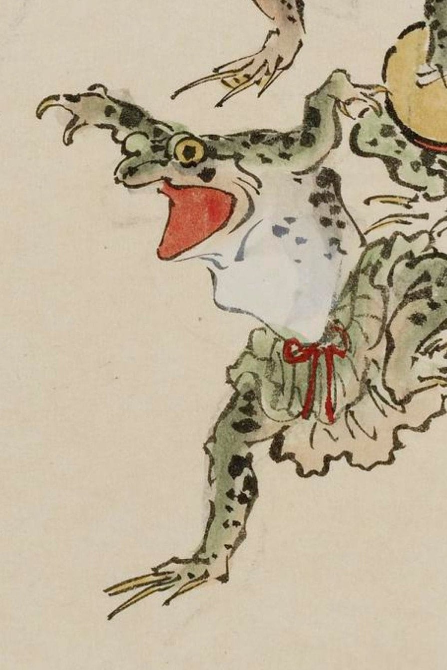 Frog Tapestry Frog Wall Art Japanese Gift Anthropomorphic Etsy