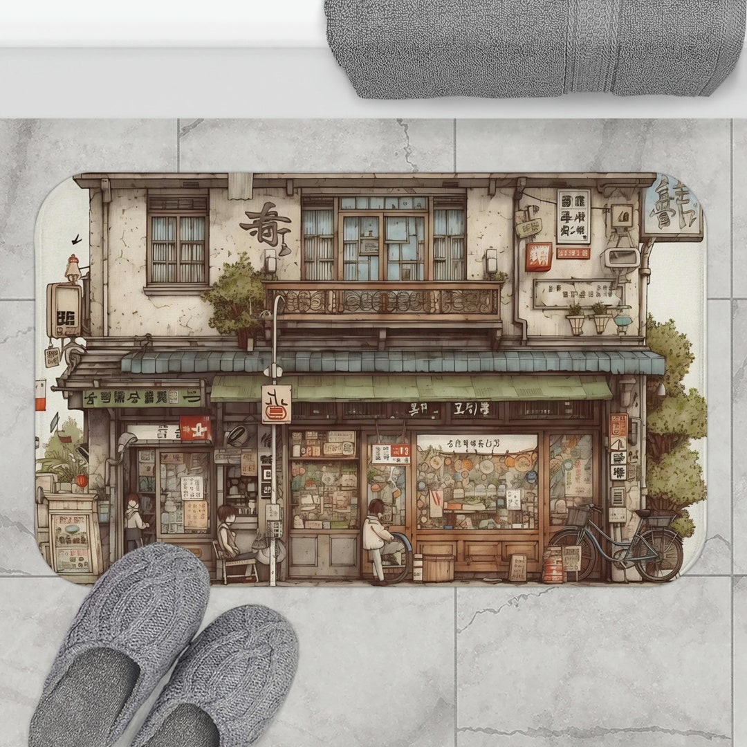 Japanese Bath Mat Cute Bathroom Decor Shower Mat Asian Gift