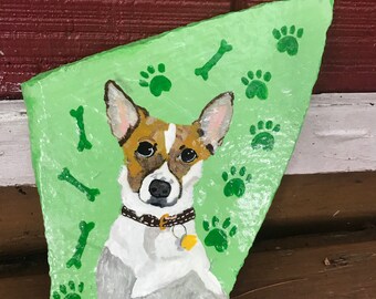 Portret zwierzaka, niestandardowe kamienie dla zwierząt, spersonalizowane, kamienie ogrodowe