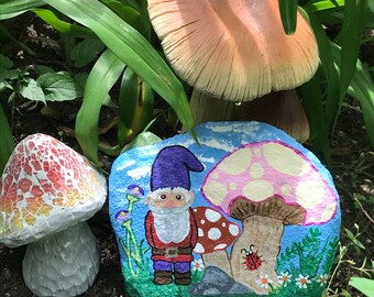 Gnome garden rock, fairy garden