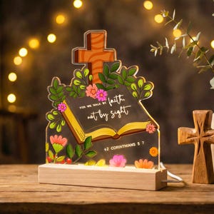 Christian Home Decor, Personalized Bible Verse Lamp, Sympathy & Encouragement Gift, MBH13