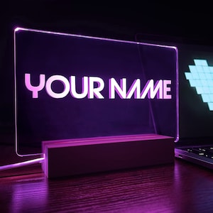 Custom LED light sign, Personalized gamertag with 7 colors night light, Gamer room decor gifts, Gifts for gamer boyfriend