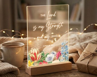 Personalized Gift for Mom, Custom Bible Verse Gift, Christian Floral Home Decor, Faith Based Decor, Religious Gift for Mum, MBB03