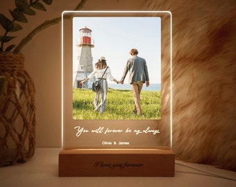 Custom Photo LED Light, Couple gift for boyfriend, Photo collage gift, Unique 25th wedding anniversary gift for couple, LEDP04