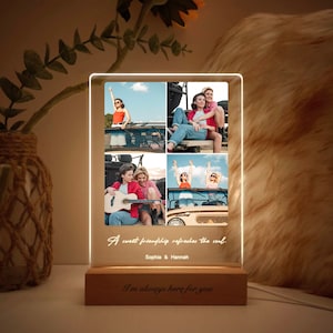 Custom Photo Collage Gift, Best friend picture frame, Birthday gift for her, First Fathers day gift, Gift for dad and mom, LEDP05