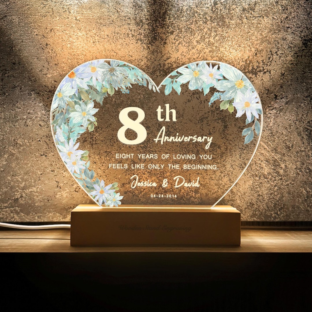 8th Anniversary Gift, Bronze Anniversary Gift, Personalized 8 Year