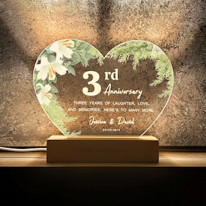 Personalized 3rd Anniversary Gift, Leather Anniversary Gift, 3 Year Anniversary Gift, Custom Wedding Anniversary Gift, MBG03