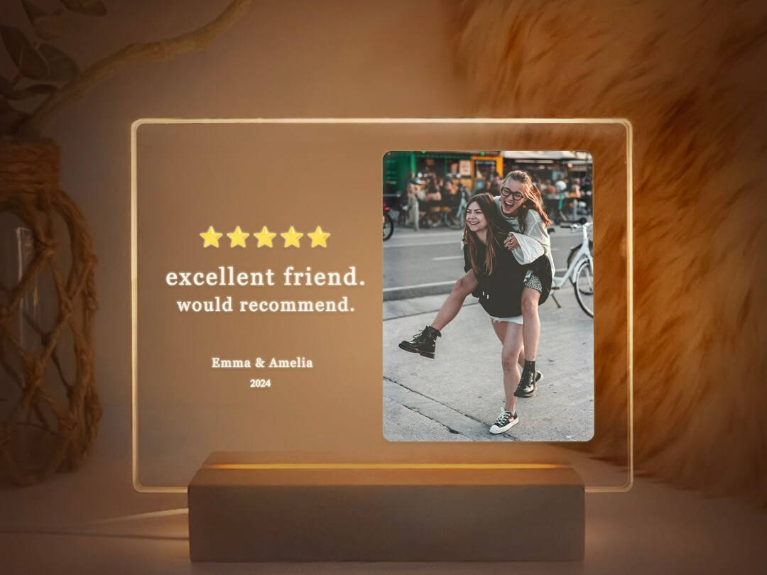 Recomment Gift Best Friend Gift, Friendship Gift, Custom Photo Light, Excellent Friend ...