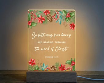 Personalized Bible Verse Light, Christian Gifts For Her, Religious Gift, Personalised Christmas Gift For Colleague, MBA33