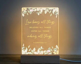 Personalized Bible Verse Light, Custom Favorite Bible Verse Gift, Christian Home Decor, Gift For Friends, Religious LED Light, MBA04