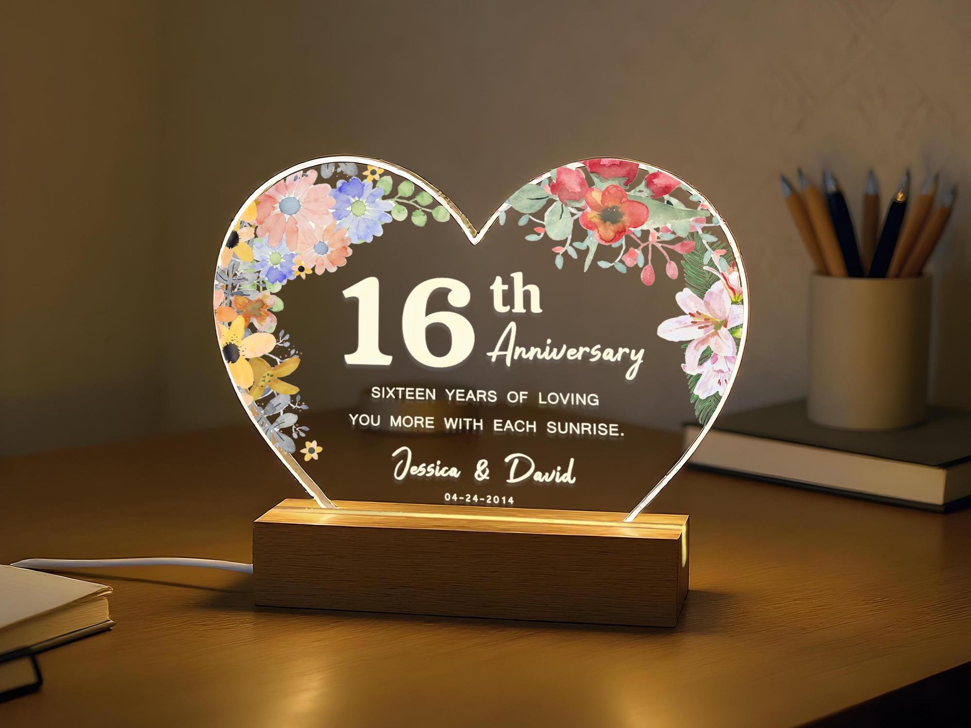 16th Anniversary Gift, Wax Anniversary Gift, Personalized 16 Year