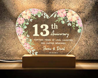 13th Anniversary Gift, Lace Anniversary Gift, Personalized 13 Year