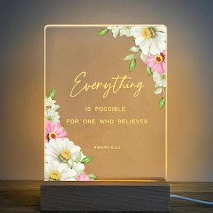 Personalized Bible Verse Light, Custom Favorite Bible Verse Gift, Christian Home Decor, Faith Based Decor, Religious LED Light, MBA03