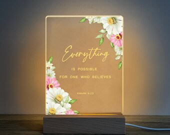 Personalized Bible Verse Light, Custom Favorite Bible Verse Gift, Christian Home Decor, Faith Based Decor, Religious LED Light, MBA03
