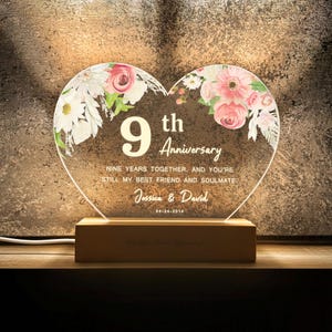 9th Anniversary Gift, Pottery Anniversary Gift, Personalized 9 Year Anniversary Gift, Custom Wedding Anniversary Gift By Years, MBG09
