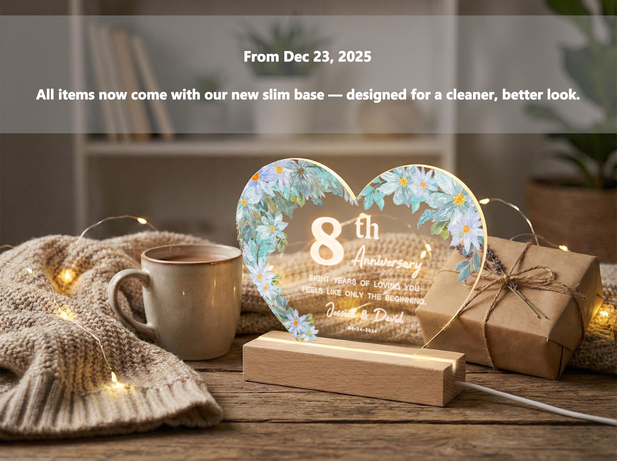 8th Anniversary Gift, Bronze Anniversary Gift, Personalized 8 Year