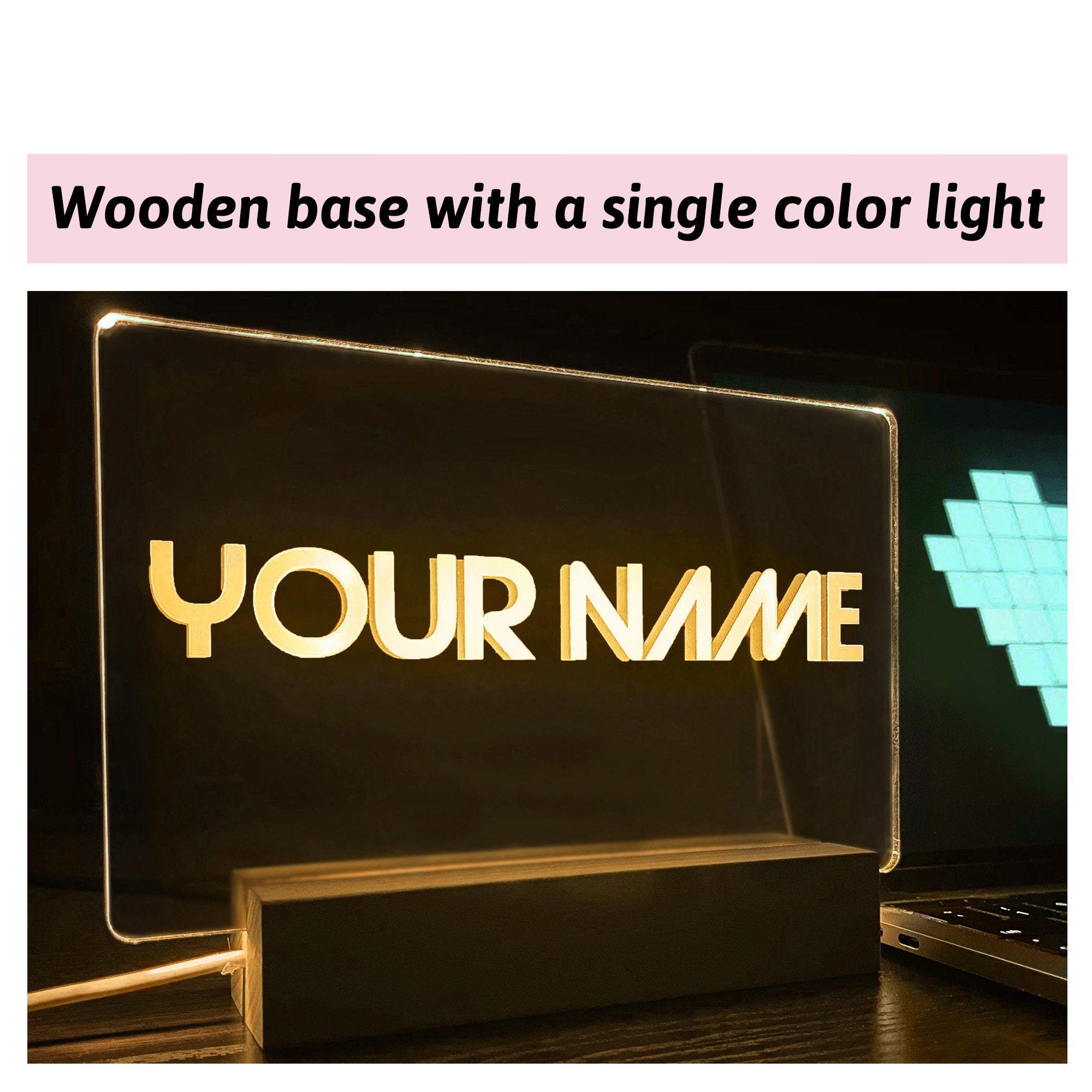 Custom LED Light Sign, Personalized Gamertag With 7 Colors Night Light ...