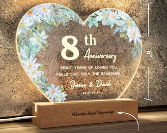 8th Anniversary Gift, Bronze Anniversary Gift, Personalized 8 Year