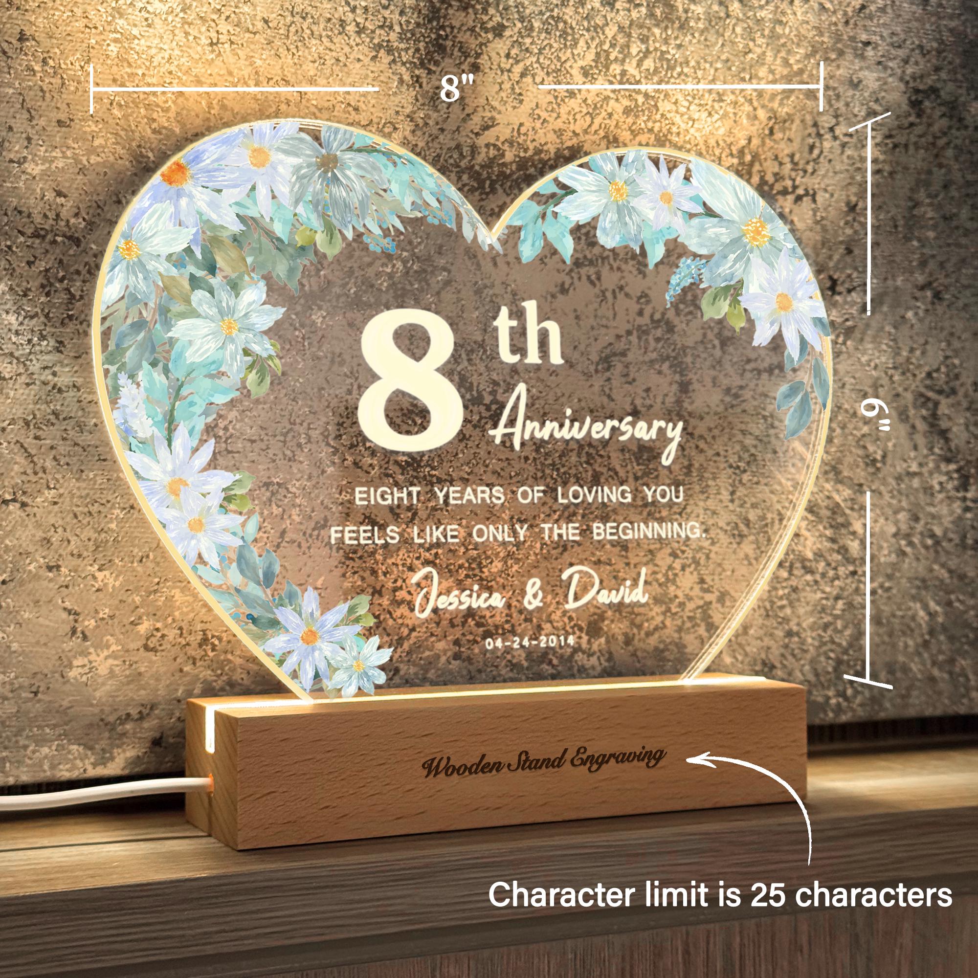 8th Anniversary Gift, Bronze Anniversary Gift, Personalized 8 Year