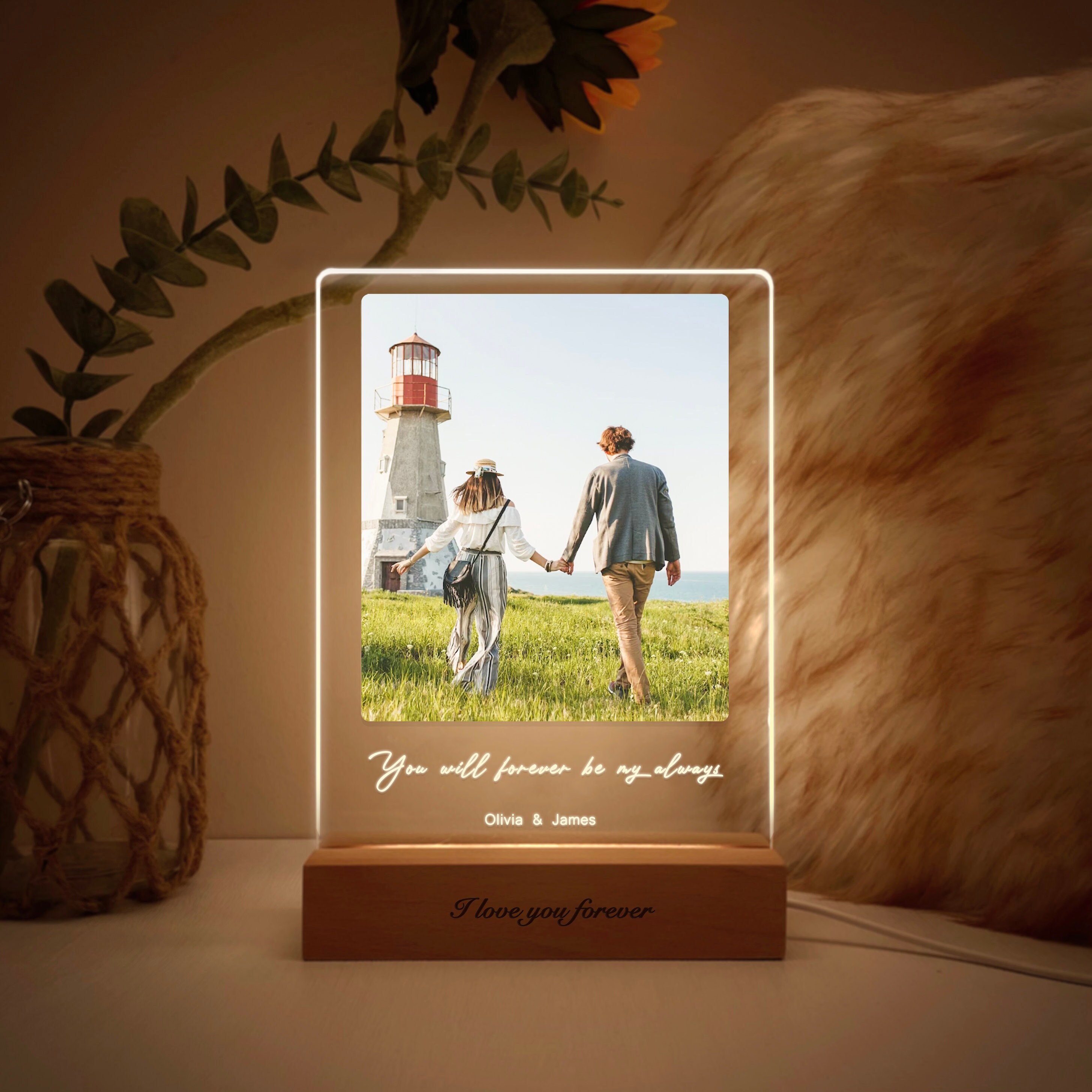3D Printed Customizable Lithophane Light Picture Box Gift Great