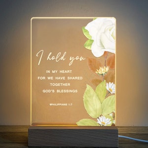 Personalized Bible Verse Light, Custom Favorite Bible Verse Gift, Anniversary Gifts, Faith Based Decor, Religious LED Light, MBB10