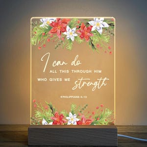 Christmas Bible Verse LED light, Custom Bible Verse Gift, Christian Home Decor, Faith Based Decor, Christmas Light, MBA24