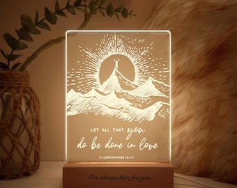 Custom Bible Verse Light, Bible Verse Gift, Christian Gift Night Light, Religious Gift, MBA83