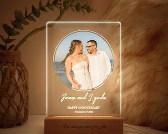 Personalised Photo Print Light With Custom Message, Anniversary Gift for Her and Him, Christmas Gift, Valentines Day gift, MBD05