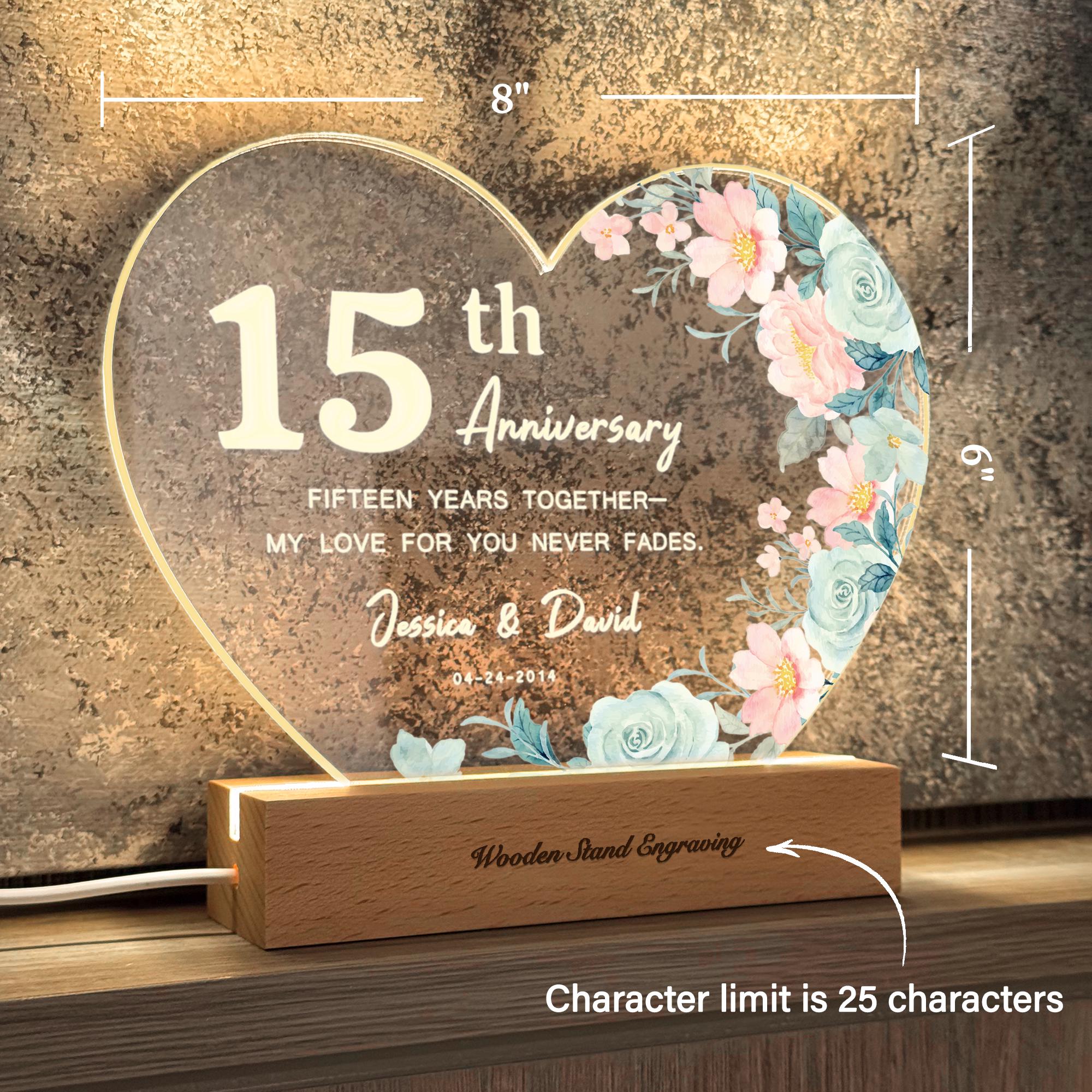 15th Anniversary Gift, Crystal Anniversary Gift, Personalized 15