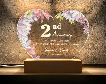 Personalized 2nd Anniversary Gift, Cotton Anniversary Gift, 2 Year Anniversary Gift, Custom Wedding Anniversary Gift, MBG02