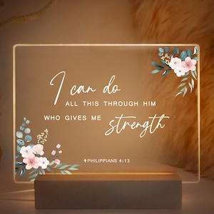 Personalized Bible Verse LED light, Custom Favorite Bible Verse Gift, Christian Home Decor, Faith Based Decor, Anniversary Gifts, MBE01