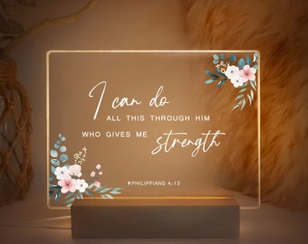 Personalized Bible Verse LED light, Custom Favorite Bible Verse Gift, Christian Home Decor, Faith Based Decor, Anniversary Gifts, MBE01