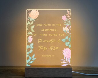 Personalized Bible Verse Light, Custom Christian Home Decor, Inspirational Bible Verse Gift, MBA09