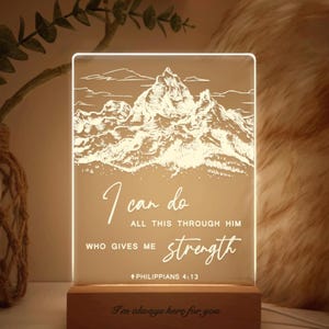 Custom Bible Verse LED light, Personalized Favorite Bible Verse Gift, Christian Home Decor, Faith Based Decor, Religious LED Light, MBA51