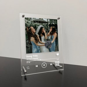 Custom music plaque, Song album cover plaque, Music decor, Personalized glass art photo gifts, Bridesmaid Gifts