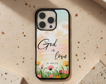 Christian phone case, Custom Bible Verse, Christian Floral Phone Cover, Inspirational Gift, Christian Gift, MP05