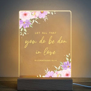 Personalized Bible Verse Light, Custom Favorite Bible Verse Gift, Christian Home Decor, Faith Based Decor, Religious LED Light, MBA02