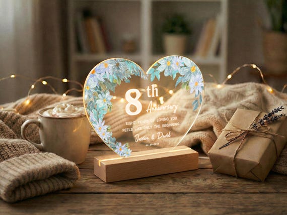 8th Anniversary Gift, Bronze Anniversary Gift, Personalized 8 Year