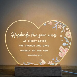 Christian LED Acrylic Plaque – Custom Scripture Light – Ocean Theme Inspirational Decor, MBC36