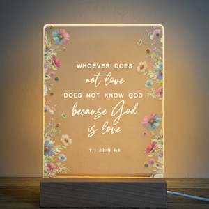Bible Verse LED Light, Favorite Bible Verse Gift, Christian Home Decor, Faith Based Decor, Religious LED Light, MBC08