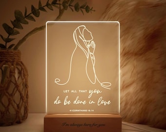 Personalized Bible Verse Night Light, Custom Bible Verse Gift, Christian Home Decor, Jesus Lamp, Religious Gift, MBA84