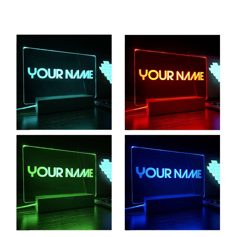 Custom LED Gamertag With 7 Colors Night Light Gamer Room Etsy Canada