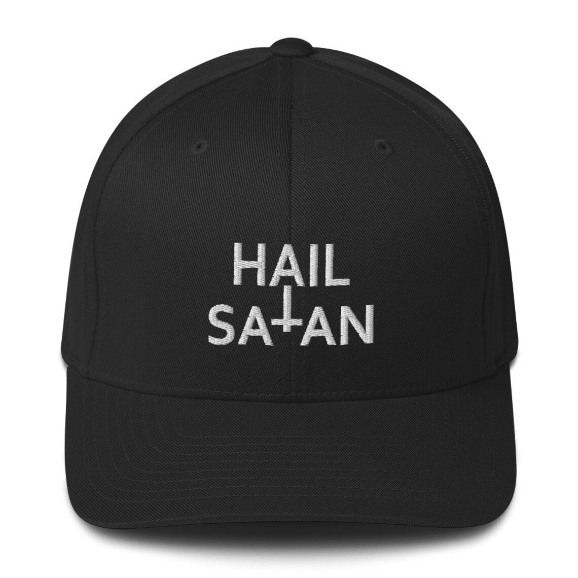 Satanic Gothic 666 Occult Hail Satan Flexfit Hat Horror | Etsy