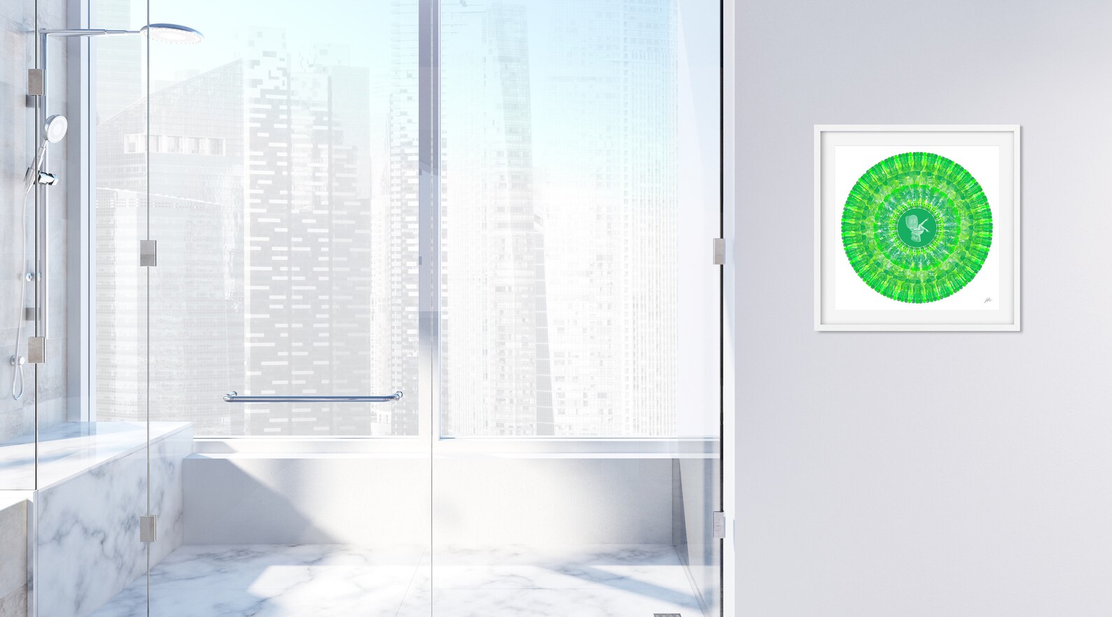 Lime Green Bathroom Wall Art Green Matte Eclectic Wall Art Etsy