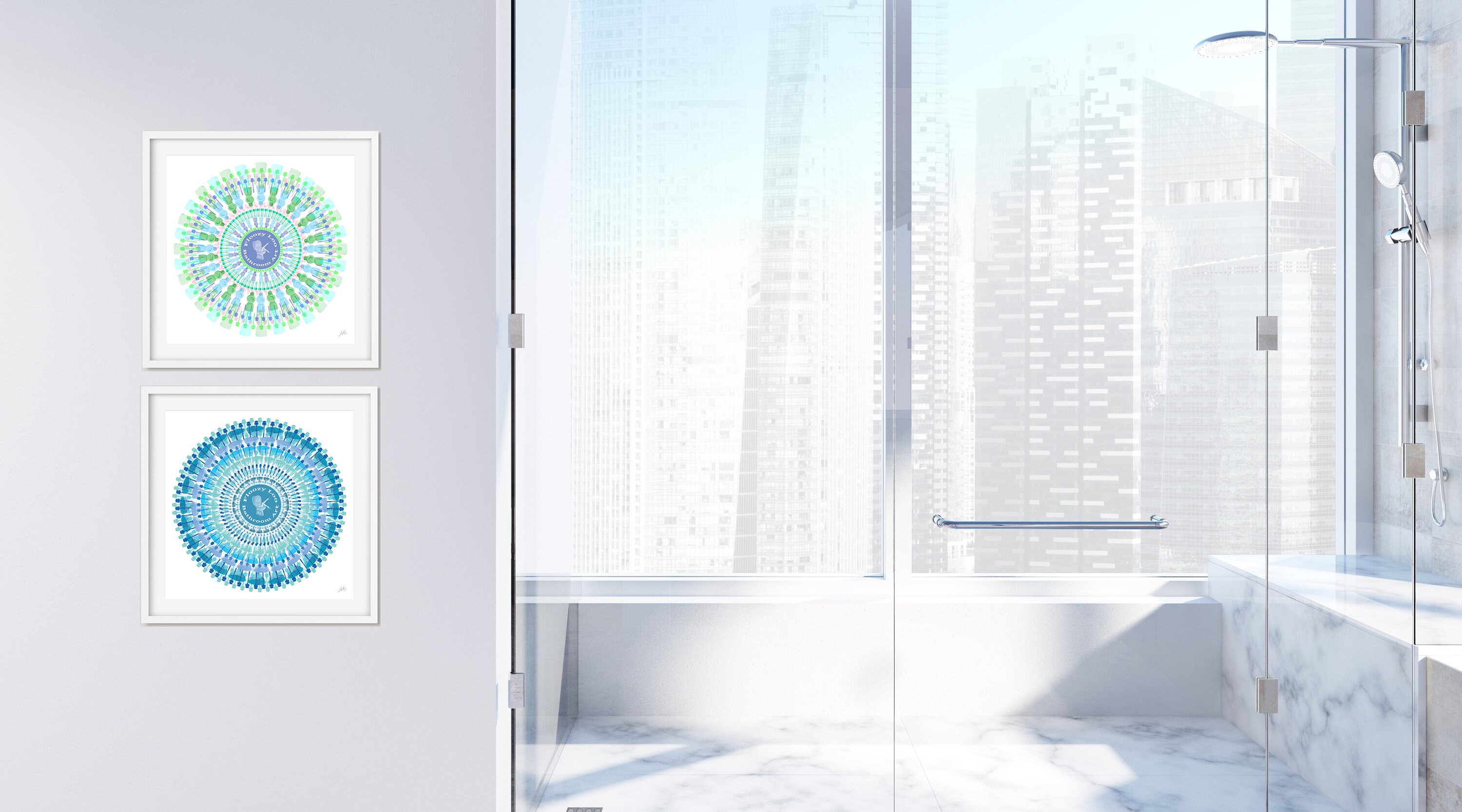 Light Green Light Blue Matte Bathroom Art Wall Art Spring Etsy